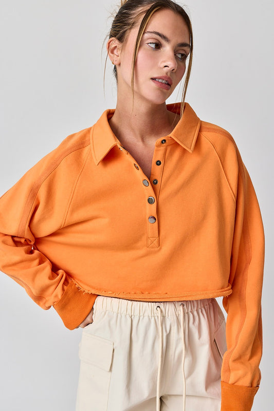 Isabelle Loose Fit Collared Crop Top