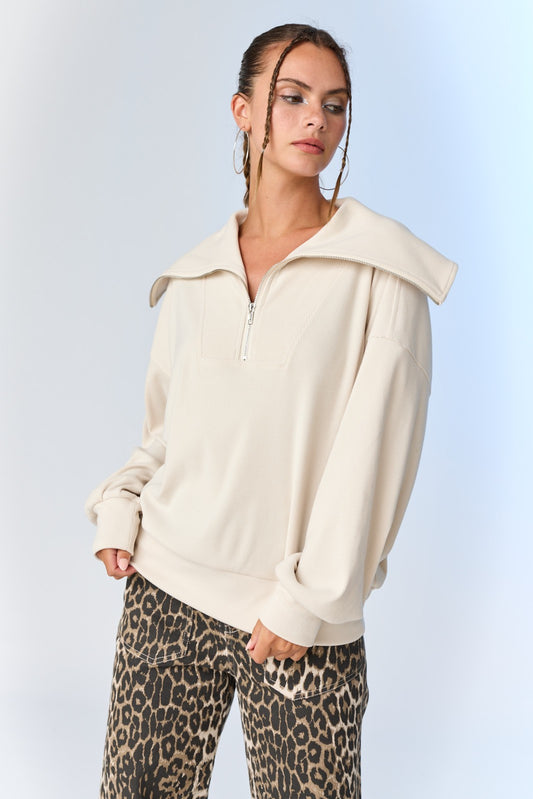 QUARTERZIP RIBBED PULLOVER