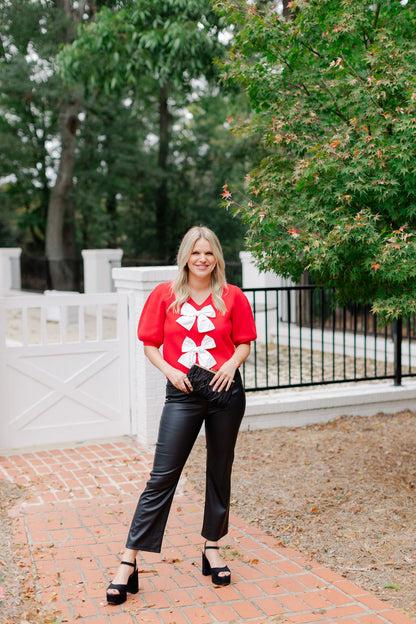 Bow Front Sweater Top