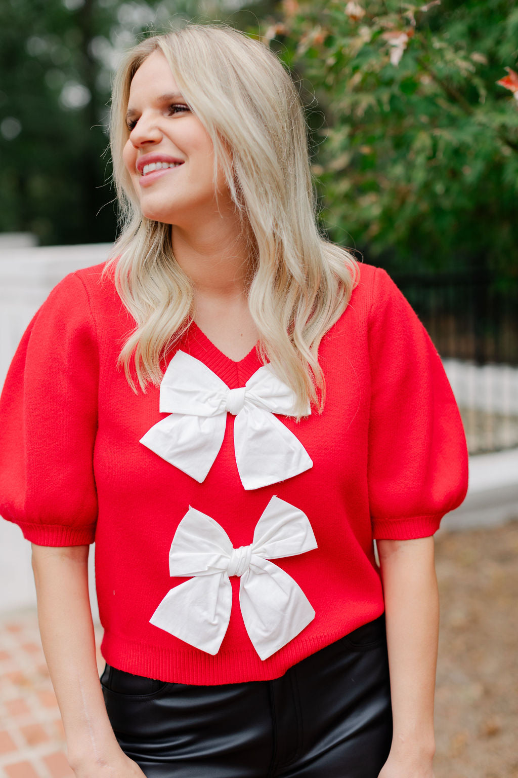 Bow Front Sweater Top