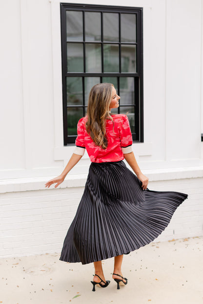 Floral Knit Short Sleeve Top