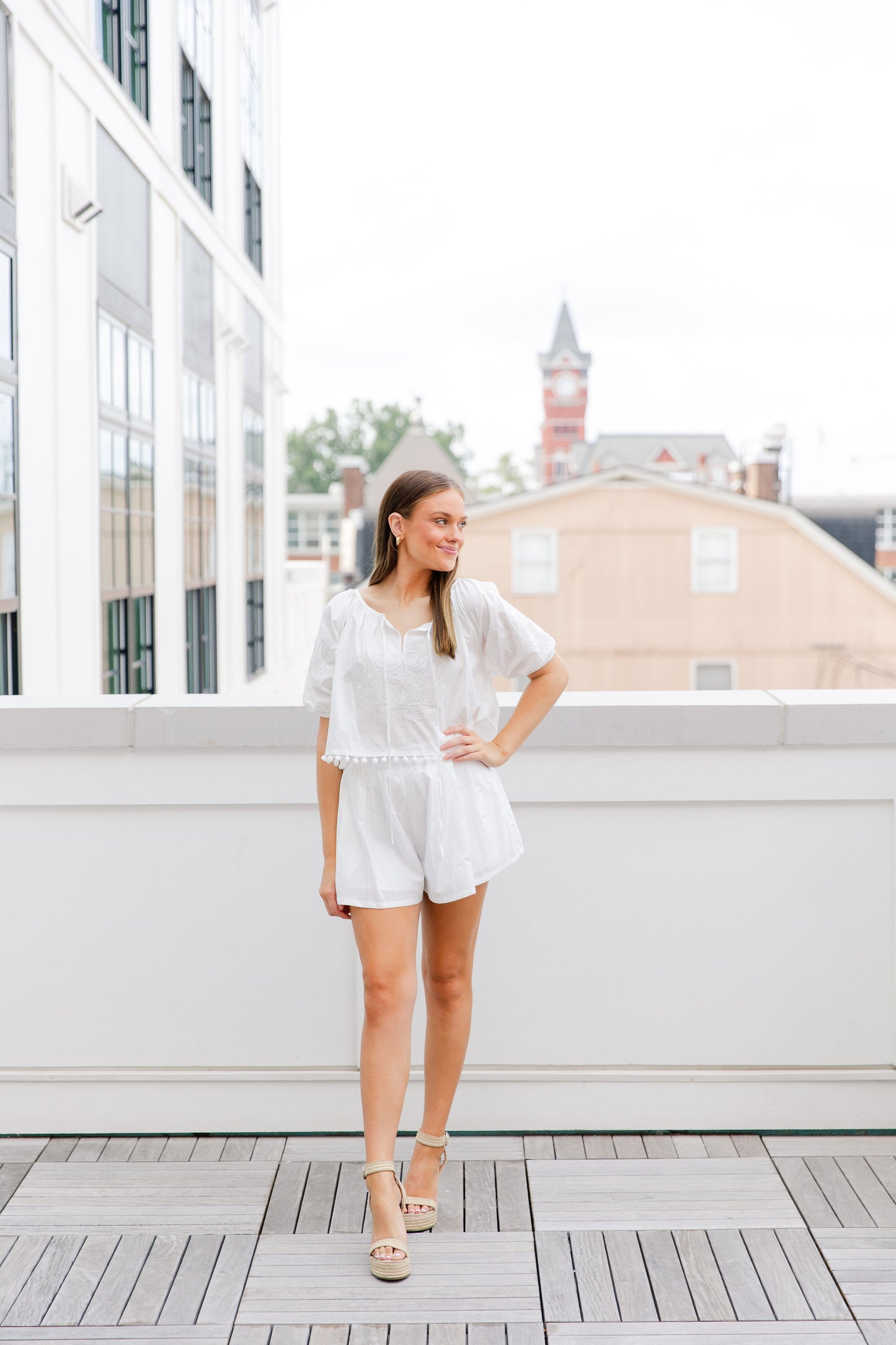 EMBROIDERED CROP TOP AND SHORTS SET