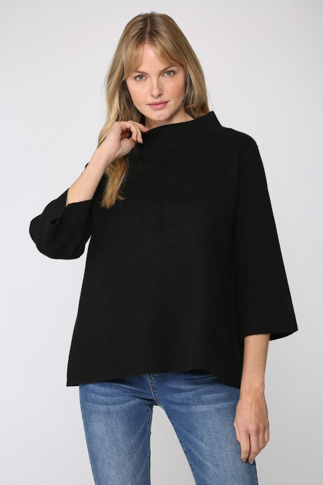 MOCK NECK SWEATER WITH BELL SLEEVE