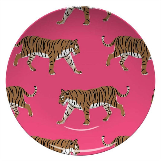 WDE PINK TIGER MELAMINE PLATE