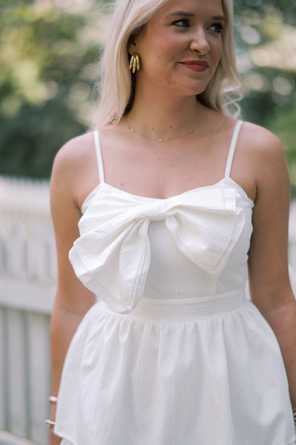 TIERED MIDI DRESS WITH BOW DETAIL