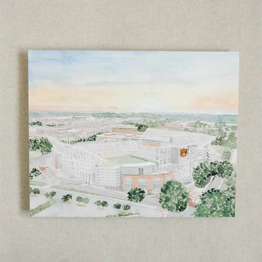 JORDAN HARE STADIUM AERIAL WATERCOLOR PRINT