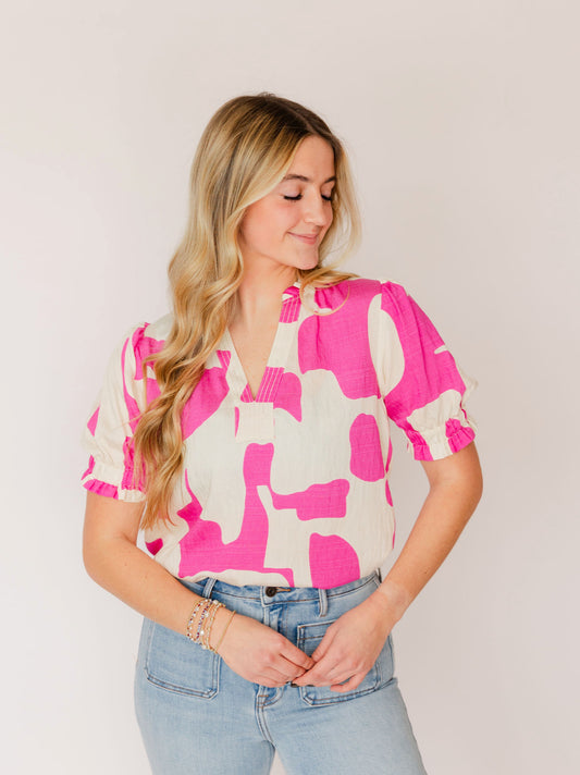 Short Sleeve Print Top