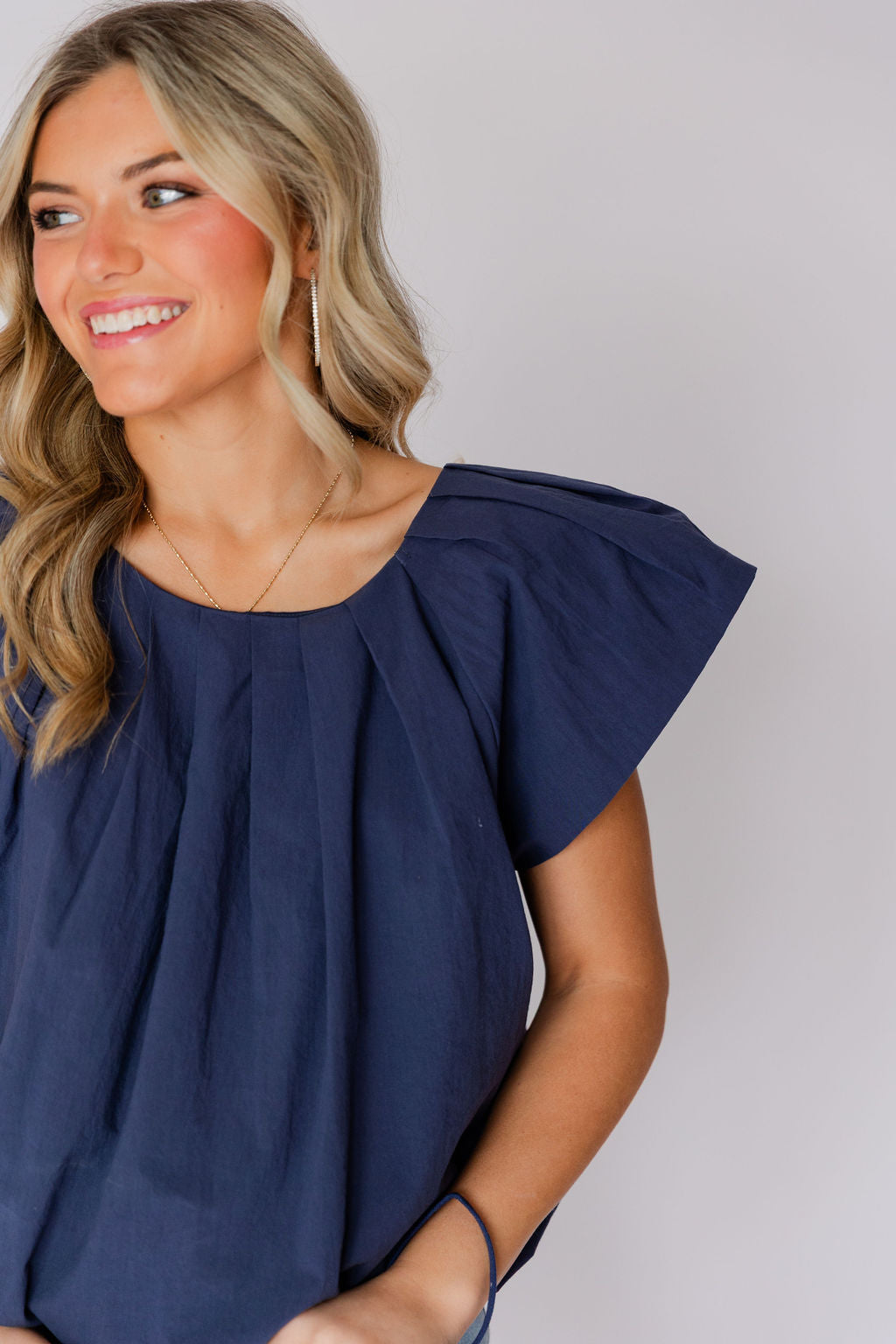 PLEATED WOVEN TOP