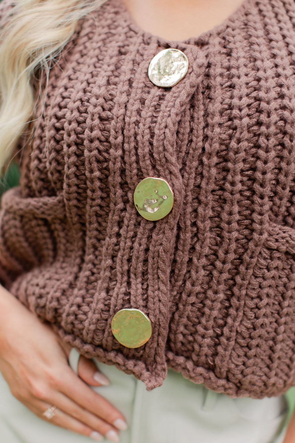 SWEATER VEST WITH GOLD BUTTON DETAIL