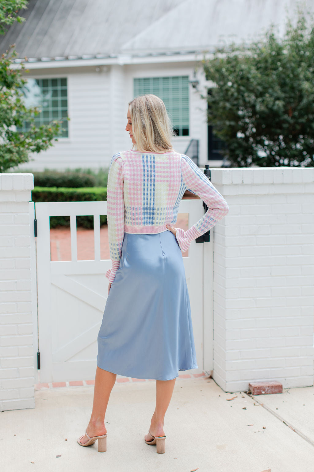 SATIN MIDI SKIRT