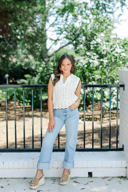 COLLARED SWEATER TOP