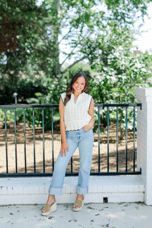 COLLARED SWEATER TOP