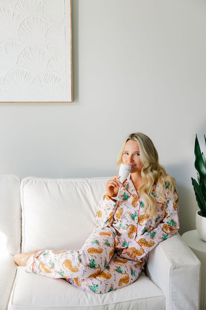 TIGER STRIPE FLANNEL PAJAMA SET