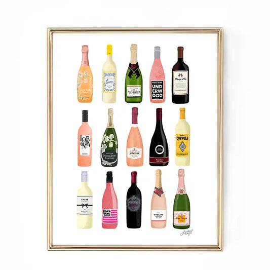 Boozy Bottles Print