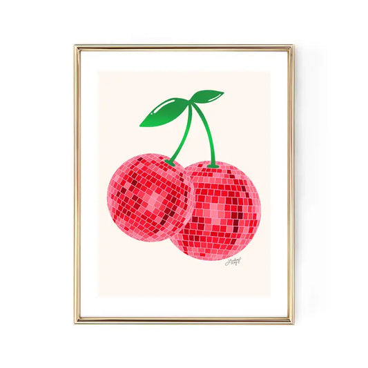 Disco Ball Cherries Print