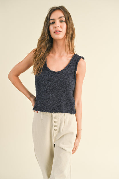 TEXTURED KNITTED CROP TOP