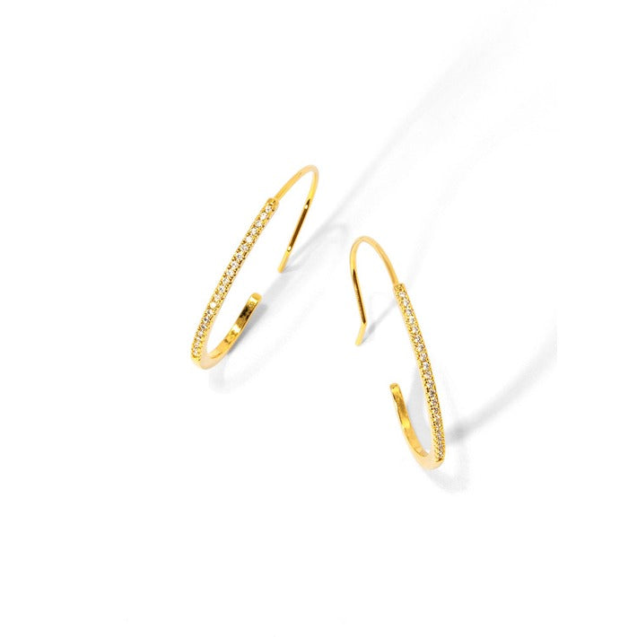 Slim Pave Hoop Earring