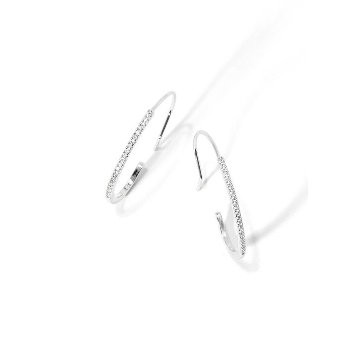 Slim Pave Hoop Earring