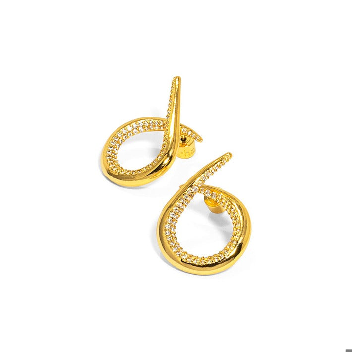 Front Facing Pave Loop Earring