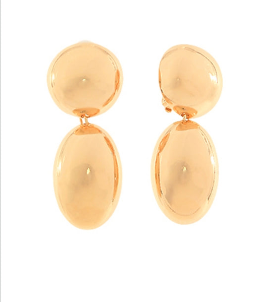 Round & Oval Metal Drop Earrings