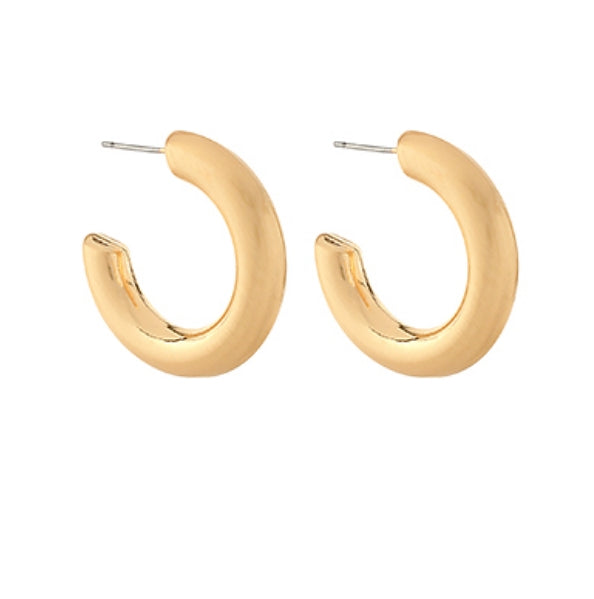 Matte Metal Open Hoops