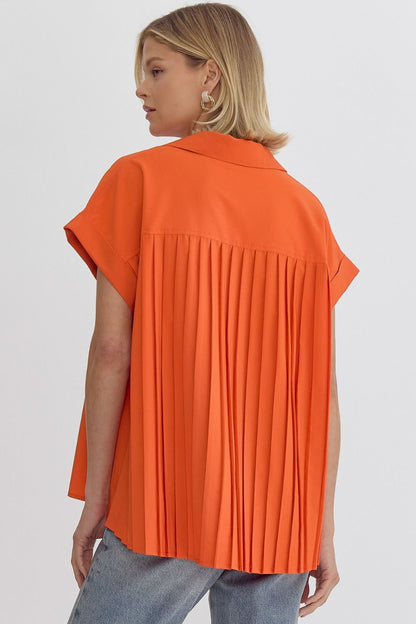 V NECK TOP WIT PLEATED DETAIL ON BACK