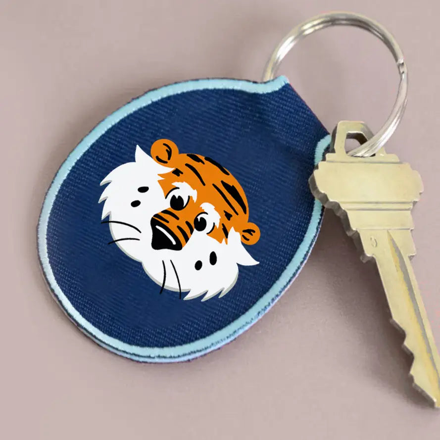 Aubie Embroidered Keychain